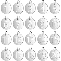 Amazon | ドア番号タグ 鍵 番号札 ステンレス製 荷札番号札