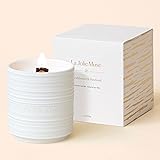 LA JOLIE MUSE アロマキャンドル サンダルウッドとパチョリの香り 木芯 天然ソイワックス 陶器缶 220g 燃焼時間50時間 女性向け ギフト