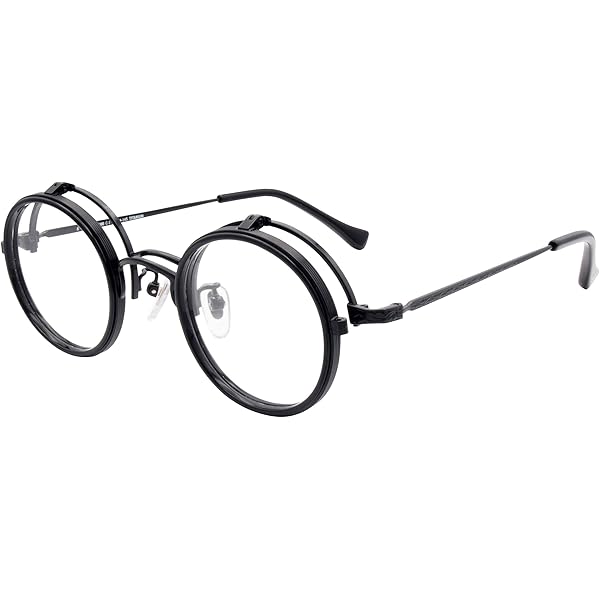Amazon | [越前國甚六作] 跳ね上げ メガネ 丸 眼鏡 小さめ 鯖江