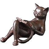 東洋石創 オブジェ アンティーク調 読書 ねこ 11027