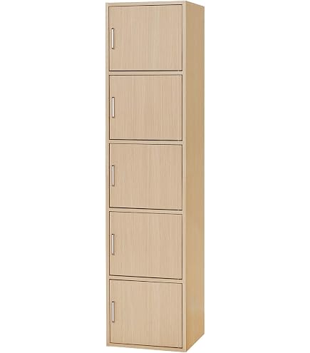 Amazon.co.jp: キャビネット 幅45cm ハイタイプ 収納棚 扉付き