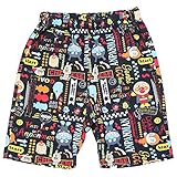 【本体綿100％】2017年 夏物 アンパンマン 天竺 カラフル総柄 ５分丈パンツ Anpanman ブラック◇95cm