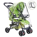 Happyyoo　ベビーカー　レインカバー ベビーカー防水カバー　フロントオープン 手押し車用雨カバー　透明 通気 防塵 防雨 防風 汎用型　スタンダード 両対面 汎用型　PVC　四季兼用