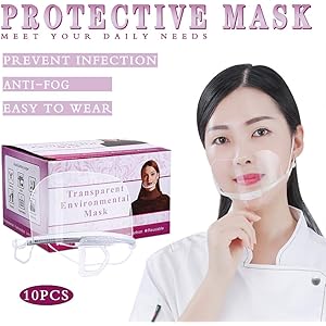 マウスシールド 組立簡単 繰り返し使用可能 透明PET使用 アウトドア用ポリタンク 山型 アンチフォグと 食品レストラン ホテル (10個セット)