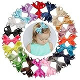 welandtech 20pcsブティックHair Bows赤ちゃん女の子バレッタリボンワニクリップ