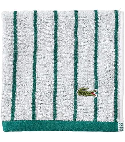 Amazon｜Lacoste クロコスケール 綿100% バスタオル ホワイト 40.6 cm