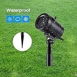 Gemtune 投影ランプ 照明LED投光器　ステージライト プロジェクター ガーデンライト イルミネーションライト　切り替え14フィルム付き、クリスマス ハロウィン、スノーフレークなど話題