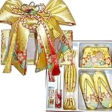 七五三 絵羽柄結び帯はこせこセット 3サイズ6色/L(7歳用21cm) 金