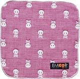 エムール ガーゼハンカチ スカル柄 6重織ガーゼ 23×23cm グレープパープル