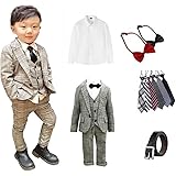 [§ｚｚ．ｌｕｘｉ] スーツ キッズ 男の子 子供フォーマル おしゃれ セット 6点セット ジャケット ベスト ズボン 蝶ネクタイ ネクタイ ブローチ 発表会 結婚式 七五三 入園式 卒園式 卒業式 紳士服 男児 パープル ネイビー 90-170cm
