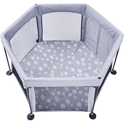 Amazon.co.jp: ZOOBLY ベビーサークル 折りたたみ 扉 マット付き 星柄