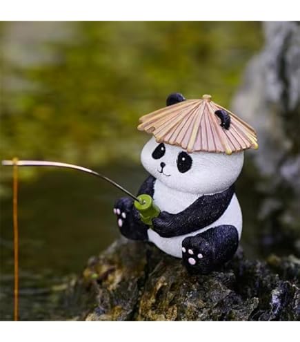 Amazon.co.jp: パンダの置物 庭の置物 レトロ 樹脂工芸品 キュート