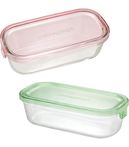 Amazon｜iwaki(イワキ) 耐熱ガラス 保存容器 グリーン 長方形 M 500ml
