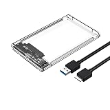 SZSL 透明な 2.5インチ HDDケース USB 3.0接続 SATA 高速データ転送対応 HDD/SSD 外付け ドライブ ケース ネジ&工具不要 簡単着脱 Windows/Mac/Linux等適用