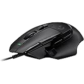 Logitech G502 X Wired Gaming Mouse - Black - LIGHTFORCE hybrid optical-mechanical primary, switches, HERO 25K gaming sensor,