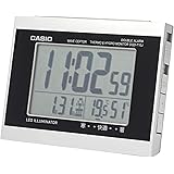 CASIO(カシオ) 目覚まし時計 電波 シルバー デジタル ダブルアラーム 温度 湿度 カレンダー 表示 DQD-710J-8JF