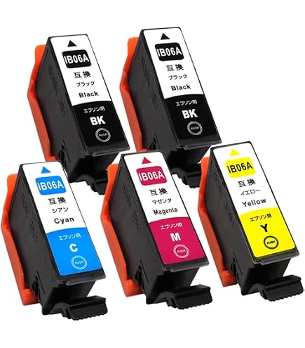 Amazon.co.jp: IB06CL5A エプソン用 KA×2/CA/MA/YA 5本セット PX-S5010
