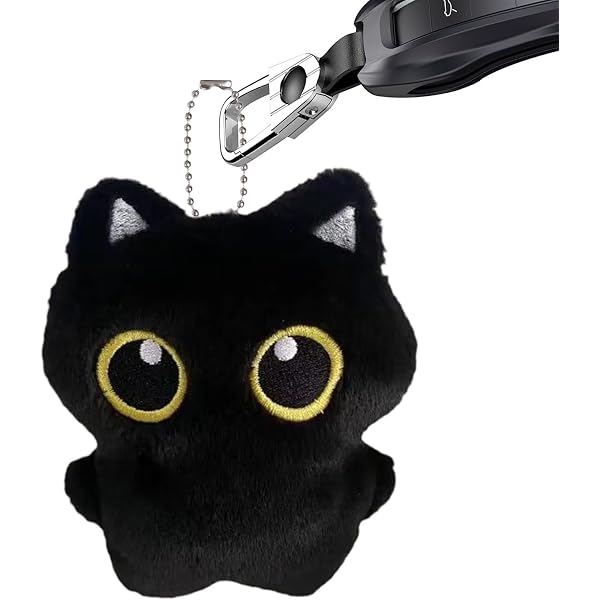Amazon.co.jp: 黒猫ぬいぐるみキーホルダー - 12cm ノワール猫