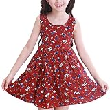 Chinaface シフォン 民族風 ガールズ カステラワンピース 花柄 ノースリーブ ジャンパースカート ファッション 七五三/通学通園/雛祭り/子供の日/誕生日 110cm～160cm (クラレッ