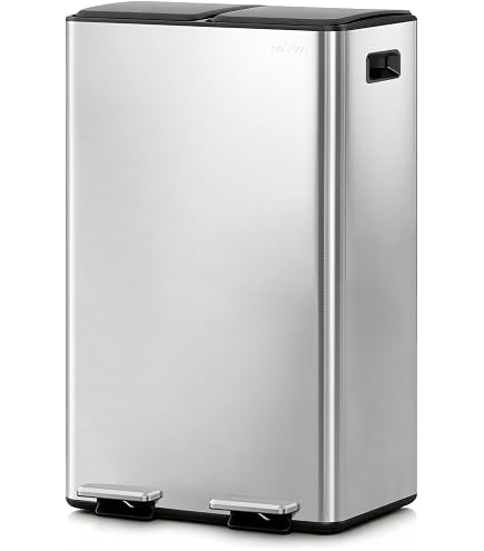 Amazon｜mVm 二層分別ゴミ箱 60L おしゃれペダル式ゴミ箱 ふた付き 2 