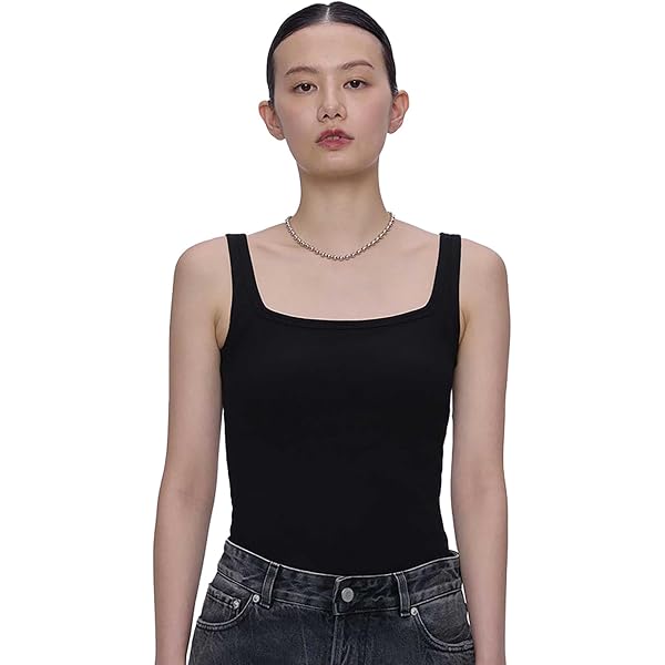 Amazon | OUR WACOAL(アワワコール) カップ付きタンクトップ 綿混リブ