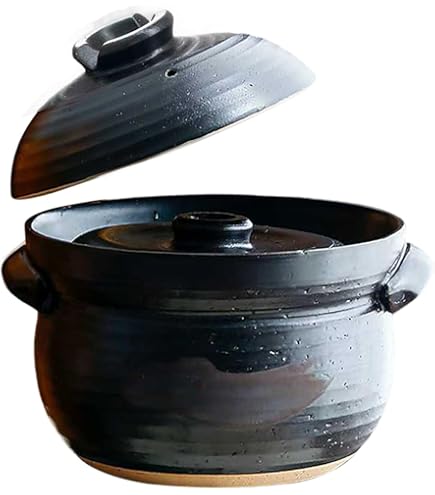 Amazon | 炊飯器 二重蓋 対応 萬古焼 黒釉メタル ご飯釜 3合炊き 電気