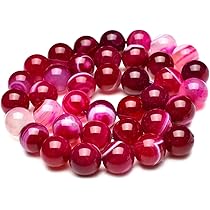 Amazon.co.jp: 【 福縁閣 】縞瑪瑙 ピンク 6mm 1連（約38cm）_R5114