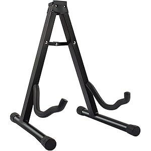 2020改良版折りたたみ式 ギタースタンド 折りたたみ ユニバーサル 転倒防止用ゴム付属 楽器本体に傷が付くのを防ぎます…