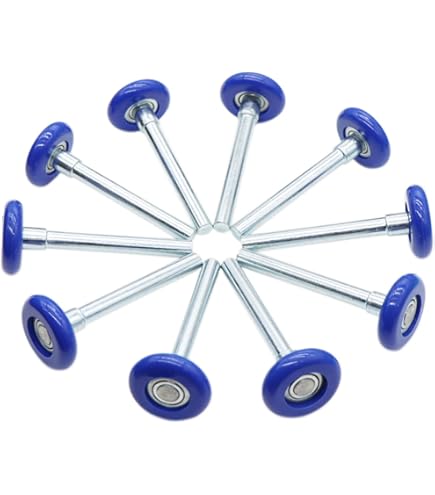 Aillsa 6200ZZ Nylon Garage Door Rollers - 10 Pack Purple 4 Inch Stem Quiet Replacement Rollers