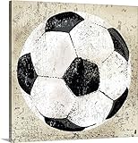 Peter Horjusプレミアムシックラップキャンバス壁アート印刷題名ヴィンテージサッカーボール 36" x 36" 2381917_24_36x36_none