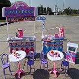 LanLanドールハウス家具Fast FoodレストランPretend Play FunプレイセットキッチンバーガーToys forバービーBaby Girls家具人形は含まれません