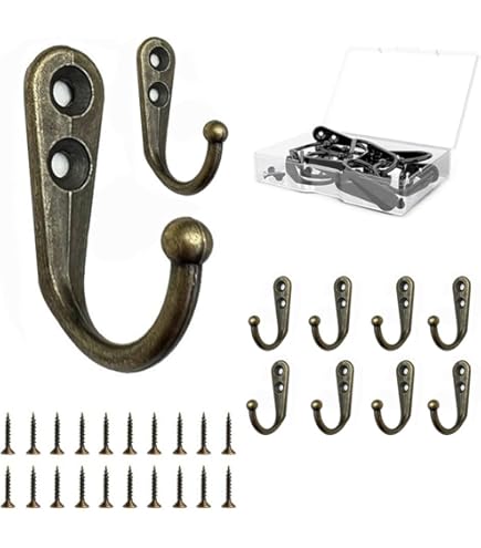Amazon.co.jp: アンティーク調 壁フック 2つ穴 20個セット ブロンズ