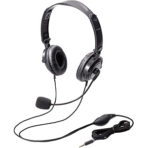 エレコム ヘッドセット マイク 4極 両耳 オーバーヘッド 耐久コード 折り畳み式 1.8m HS-HP20TBK