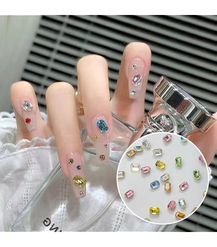 Amazon.co.jp: ネイル パーツ セット 54 台座付き ストーン ミックス