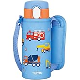 サーモス 水筒 真空断熱ストローボトル 410ml ブルー 子供用 通園通学 保冷専用 FJV-400F BL