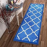ダラスモロッコTrellisレッドandホワイトModern Geometricラティス18 " x 31 "マット(非スリップ – Machine Washable )ゴムBackedキッチンバスル
