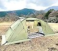 Deeper 4シーズン トンネルテント 2つの部屋と大きなメッシュウィンドウ付き キャンプ ハイキング用 100%防水 3000mm (テントとキャノピーポール2本)