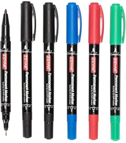 Amazon | ZEYAR ツインチップ 油性マーカー CD/DVDマーカー 12色