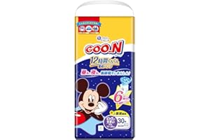 Pants Larger Than Big Size, Goon, 12 Hour Absorbency Pants, Diapers, 28.7 - 55.1 lbs (13 - 25 kg), 30 Pieces, Unisex (Disney Design)
