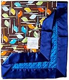 My Blankee Helicopters Brown Cotton Blanket with Minky Dot Electric Blue [並行輸入品]