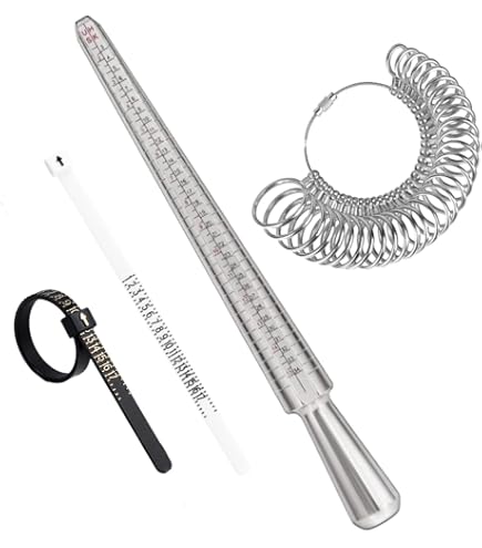 Ring Sizer Gauge Mandrel Stick Kit 4 Sizes Plastic 4 In 1 Multi - Foto 9