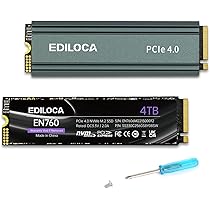 Amazon | Ediloca EN760 SSD ヒートシンク付き 4TB PCIe Gen4x4 NVMe M