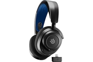 SteelSeries ワイヤレス ゲーミングヘッドセット ヘッドホン モンスターハンターワイルズに最適なイコライザー設定 軽量 ボイスチャット可能 ゲームとスマホを同時接続 Arctis Nova 7P 無線 密閉型 Switch/Switch2/