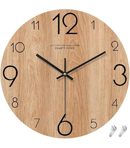 Amazon.co.jp: belaDESIGN 壁掛け時計 ドイツ産 天然木 ブナ 木製 丸形