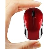 ワイヤレスマウス 2.4GHz 超小型 無線 電池式 光学式コードレスマウス 子供用 ミニマウス 超軽量 USBレシーバー付き 持ち運び便利 PC/ノートパソコン/コンピューター/Macbookに対応（レッド）