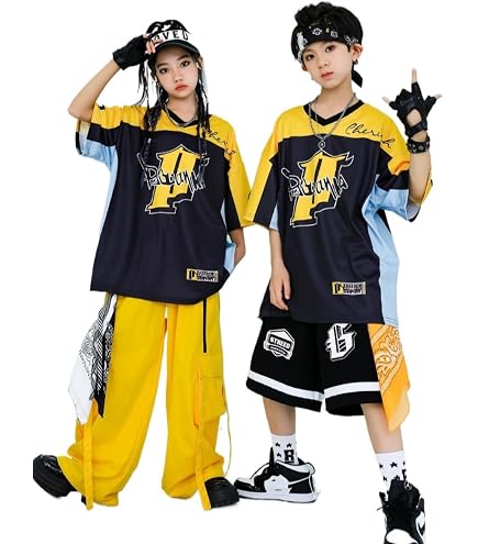 Amazon.co.jp: イエロー 黒 キッズダンス チア 女の子 ジャズ ダンス