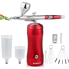 Amazon 最新オートスイッチ版 Fotomus エアブラシ セット 充電式 ダブルアクション 自動電源on Off 自動停止搭載 3サイズカップ付 7cc cc 40cc ダブルアクション 日本語説明書 ホビー プラモデル サブ 塗装 エアブラシ 通販