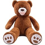 AMIRA TOYS ぬいぐるみ 大きい くま テディベア 動物 大きい くまぬいぐるみ クマ クマ 抱き枕 (ダークブラウン, 160cm)
