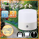LEDセンサーライト 3WAY 屋外 屋内 led 電池 LED Wセンサーマルチライト 光・人感センサー付 ガーデンライト アウトドア キャンプ おしゃれ NIT-BY1-W