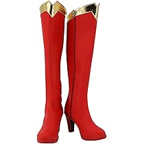 【新品未使用】PISTOLERO &  girl コラボブーツレッド 東方Project 藤原妹紅 コスプレ靴/ブーツ コスプレ衣装